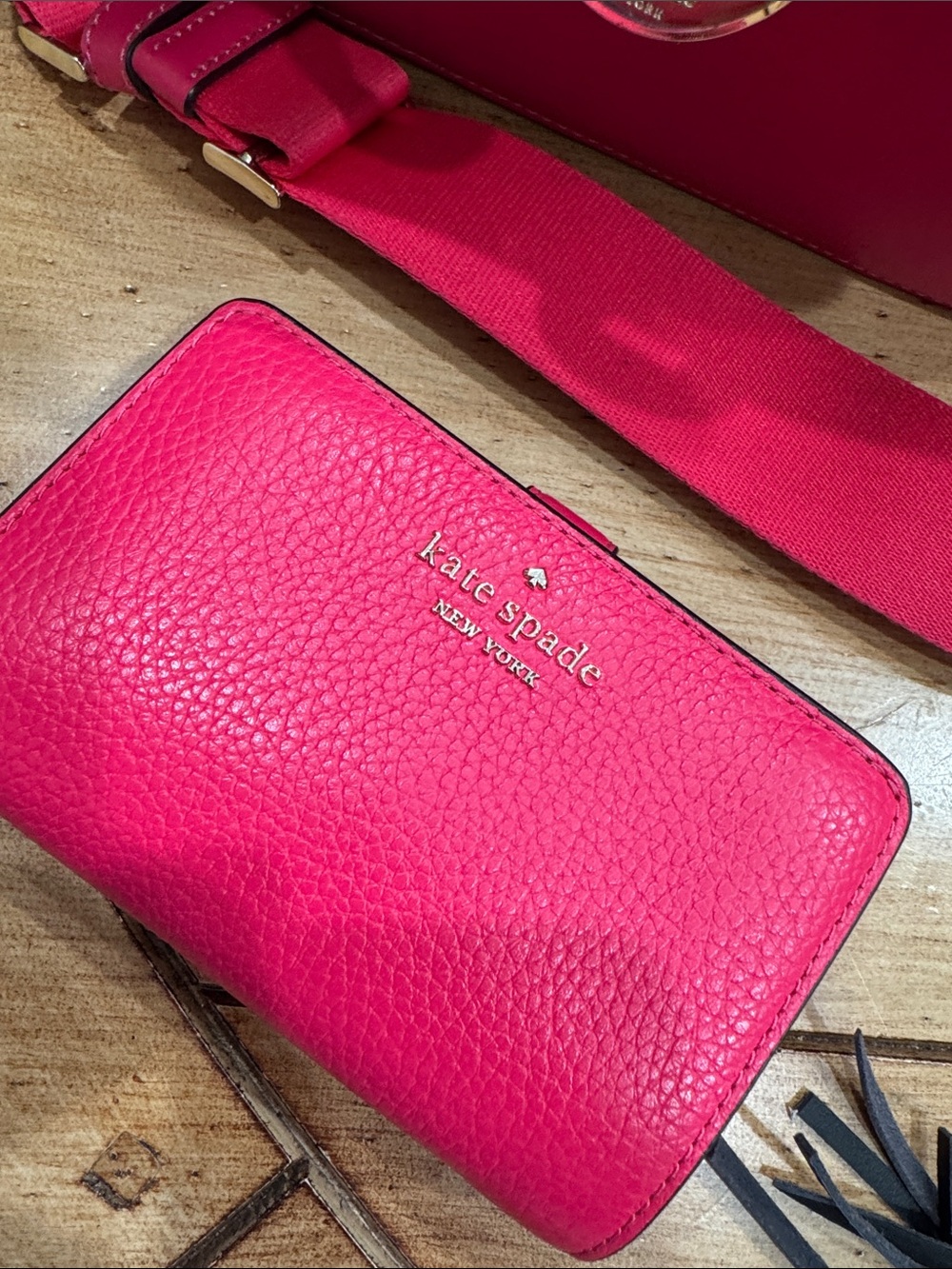 kate spade Hot Pink Leather Crossbody Bag - Picture 5 of 7